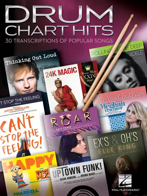 Hal Leonard Drum Chart Hits 30 Transcriptions of Popular Songs - Drum Set - Book Offre Du Jour