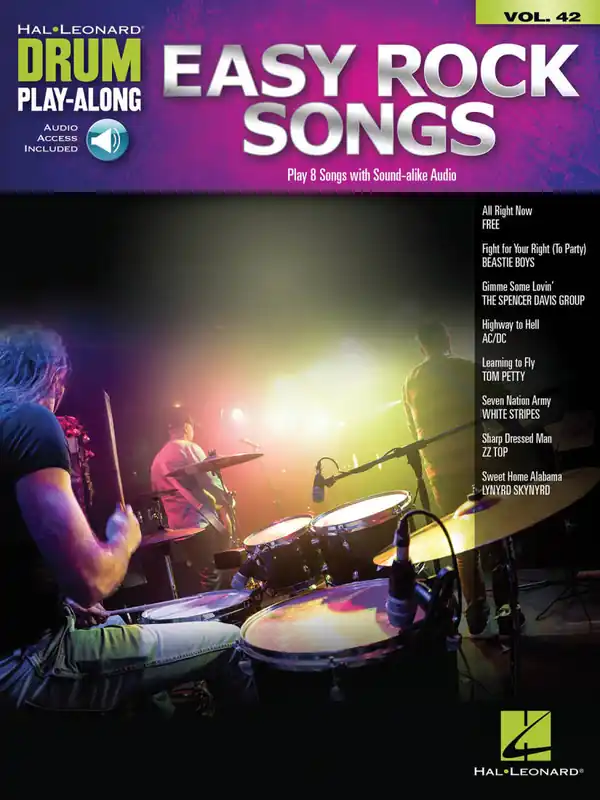 Hal Leonard Easy Rock Songs Drum Play-Along Volume 42 - Drum Set - Book/Audio Online Commande En Gros