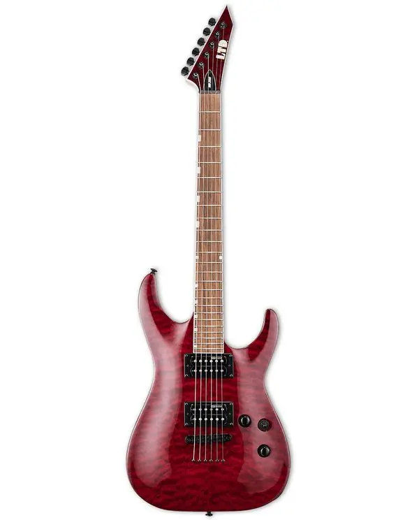 Offre Spéciale LTD MH200QMNT-STBC "MODELE 200" GUITARE ELECTRIQUE ROUGE SOMBRE TRANS
