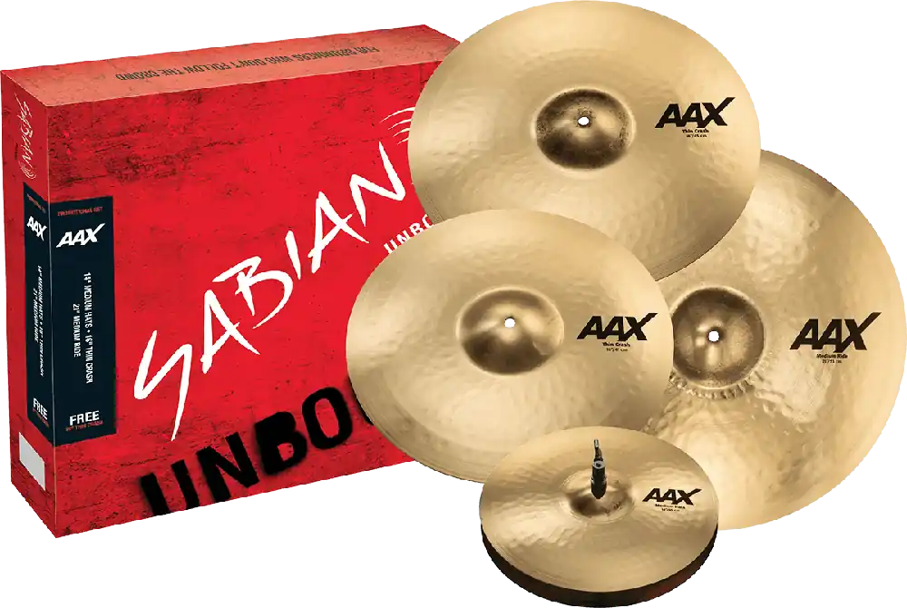 Sabian AAX Set harmonique Promotional 14‘‘ 16‘‘ 21‘‘ + crash 18 Seulement Aujourd'hui