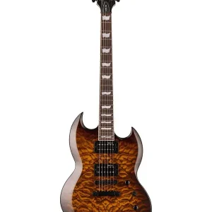 Promotion Saisonnière LTD VIPER256QM-DBSB GUITARE ELECTRIQUE "SG" DARK BROWN SUNBURST