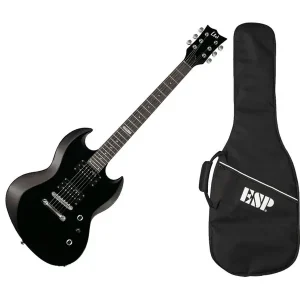 Quantité Limitée LTD VIPER10KIT-BLK PACK GUITARE ELECTRIQUE "SG" NOIRE + HOUSSE