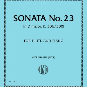 Top Vente International Music Company Sonata No. 23 in D Major, K. 306/300l - Mozart - Flute/Piano - Book