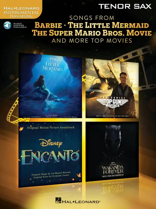 Hal Leonard Songs from Barbie, The Little Mermaid, The Super Mario Bros. Movie - Tenor Saxophone - Book/Audio Online Remise