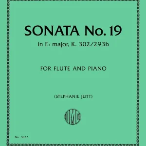 International Music Company Sonata No. 19 in E Flat Major, K. 302/293b - Mozart - Flute/Piano - Book Must-Have