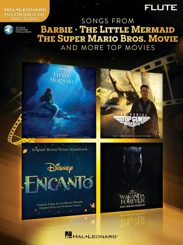 Nouveauté Hal Leonard Songs from Barbie, The Little Mermaid, The Super Mario Bros. Movie - Flute - Book/Audio Online