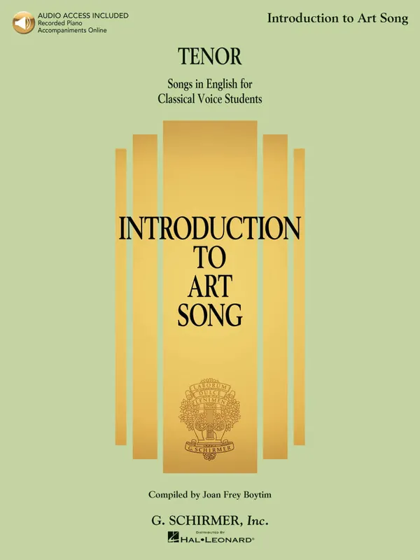 G. Schirmer Inc. Introduction to Art Song - Boytim - Tenor - Book/Audio Online Quantité Limitée