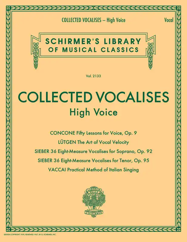 Satisfait Ou Remboursé G. Schirmer Inc. Collected Vocalises - High Voice - Book