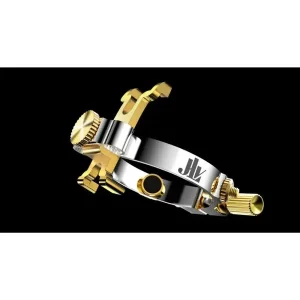 JLV LIGATURE SAXOPHONE TENOR PLAQUE PLATINE & OR 24k POUR BEC METAL Top Vente