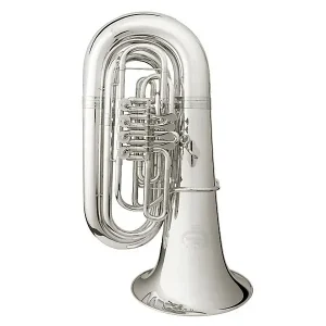 B&S GR51-S TUBA SIB 4 PALETTES ARGENTÉ avec housse Commander Vite
