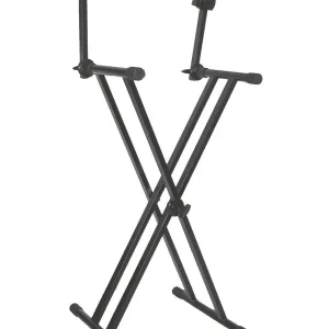 Acheter En Ligne QUIKLOK T22 SUPPORT CLAVIER DOUBLE EN "X" AVEC EXTENSION NOIR
