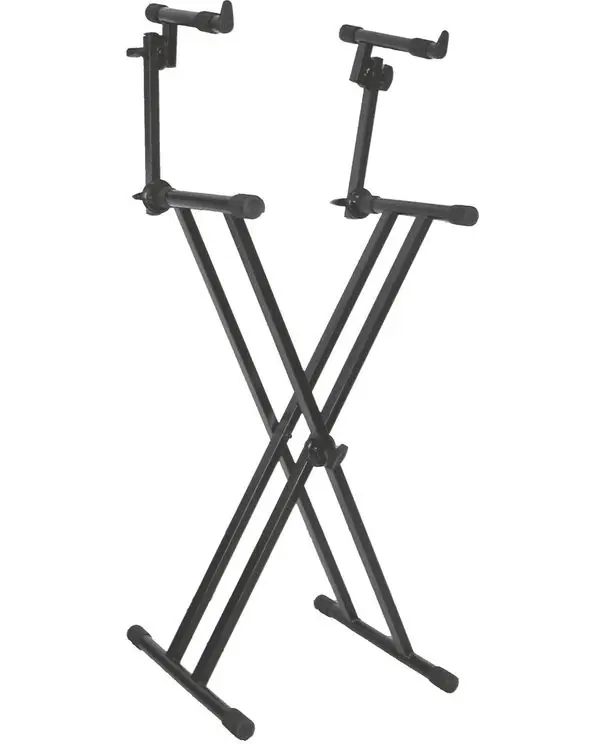 Acheter En Ligne QUIKLOK T22 SUPPORT CLAVIER DOUBLE EN "X" AVEC EXTENSION NOIR