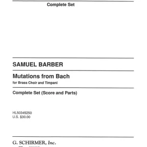 G. Schirmer Inc. Mutations from Bach - Barber - Brass Ensemble Prix Bas