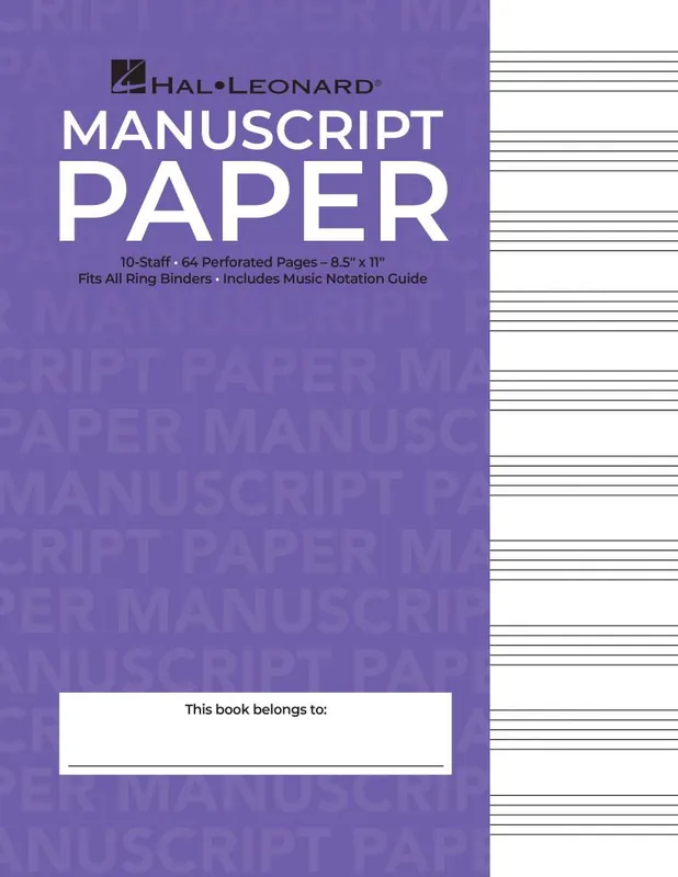 Retour Gratuit Hal Leonard Hal Leonard Manuscript Paper 10-Staff, 64 Perforated Pages