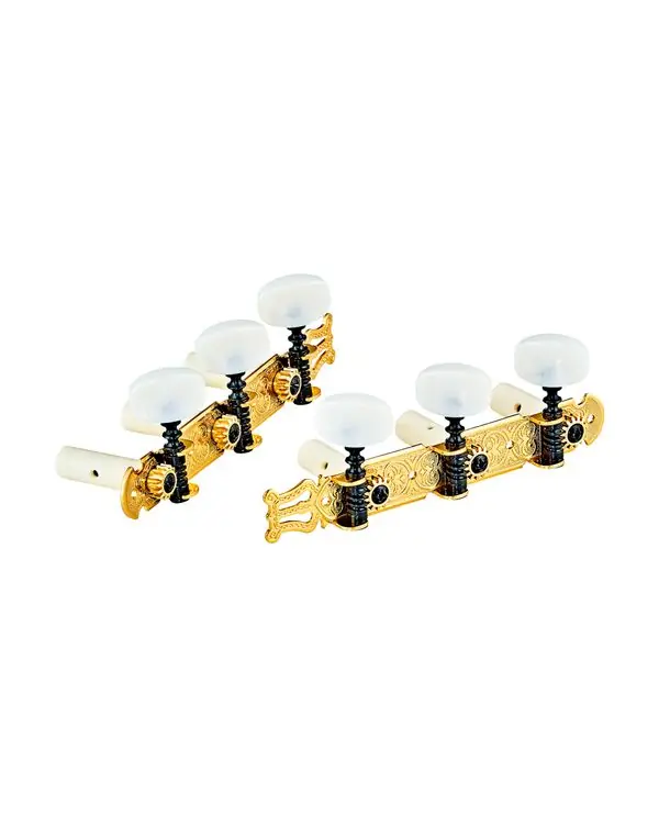 Acheter En Ligne ORTEGA OTMSTD-GOWH MECANIQUE GUITARE CLASSIQUE DORÉE - BOUTONS BLANCS