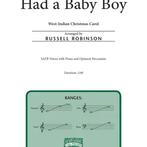 Promotion Saisonnière Carl Fischer The Virgin Mary Had a Baby Boy - West Indies Christmas Carol/Robinson - SATB