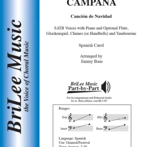 Vente Directe BriLee Music Publishing Campana sobre campana (Cancion de Navidad) - Spanish Carol/Baas - SATB