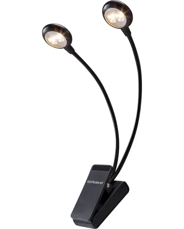 ROLAND LCL-15W LAMPE DE PUPITRE 2 TETES FLEXIBLES - 2 x 2 LEDs WARM Pas Cher