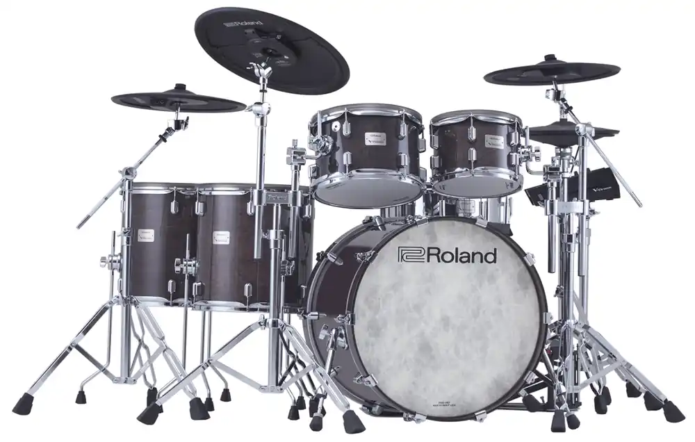Roland VAD716 V-Drums Acoustic Design 6-Piece Electronic Drumkit - Gloss Ebony Bon Marché