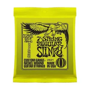 Vente Flash ERNIE BALL 2621 REGULAR SLINKY JEU 7 CORDES GUITARE ELECTRIQUE 10-56