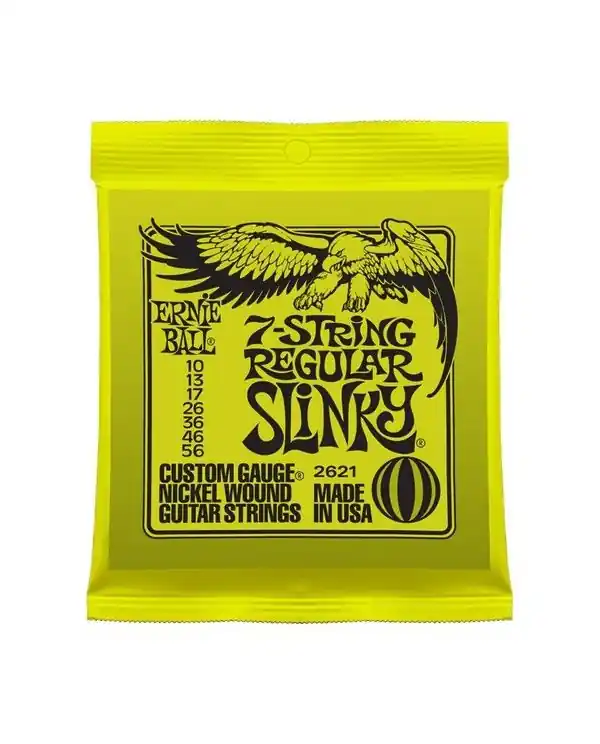 Vente Flash ERNIE BALL 2621 REGULAR SLINKY JEU 7 CORDES GUITARE ELECTRIQUE 10-56
