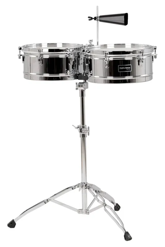 Gon Bops Fiesta 13&14‘‘ Timbales Set with Stand - Chrome Nouvelle Collection