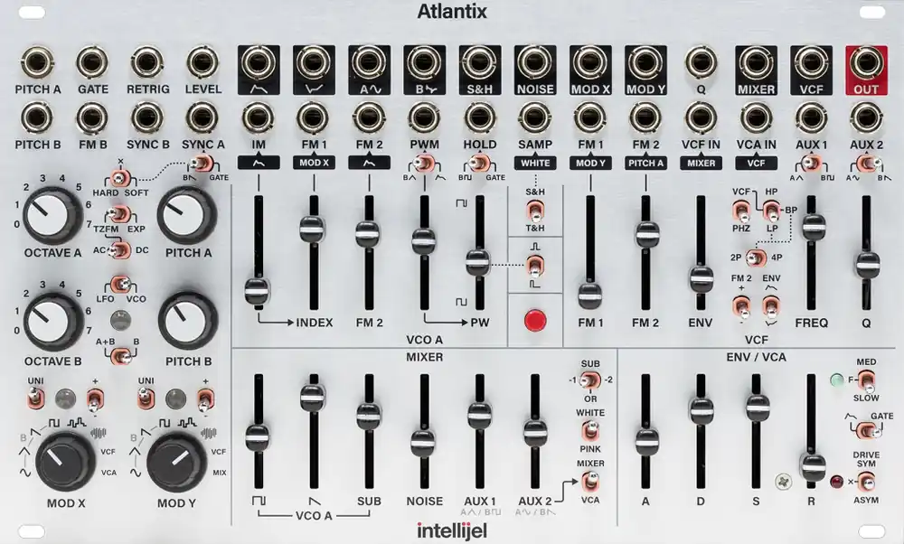 Intellijel Atlantix Dual-Oscillator Subtractive Analog Synth Voice Eurorack Module Expédition Rapide