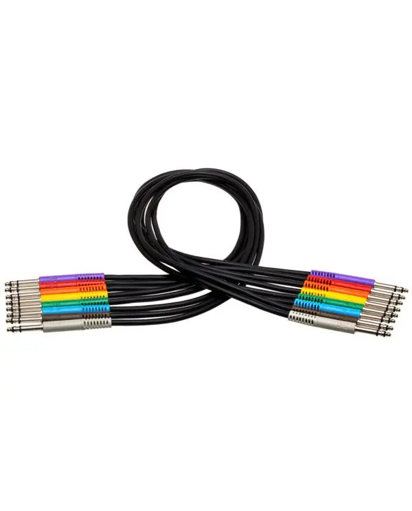 Offre Limitée HOSA TTS-845 CABLES DE PACTH TRS - 6.35mm - 45cm (8PCS)