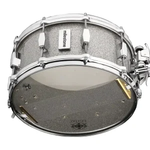 Dunnett Milestone 14x6.5‘‘ Fiberglass Snare Drum - Silver Sparkle Meilleure Vente