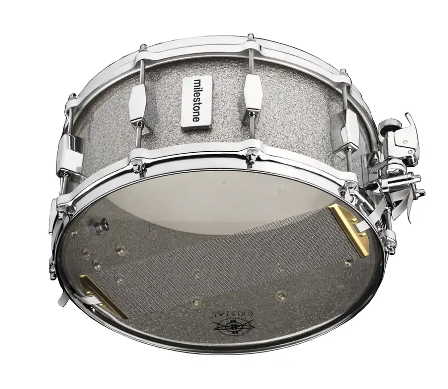 Dunnett Milestone 14x6.5‘‘ Fiberglass Snare Drum - Silver Sparkle Meilleure Vente