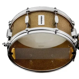 Dunnett Milestone 14x5.5‘‘ Fiberglass Snare Drum - Gold Sparkle Produit De Marque