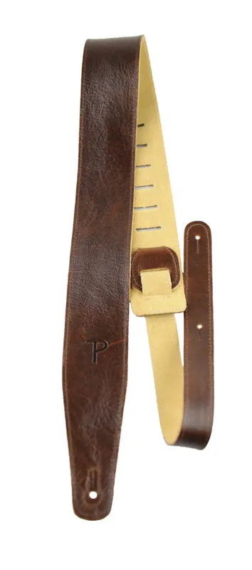 Achetez Aujourd'hui Perri‘s Leathers Ltd 2.5‘‘ Top Grain Italian Leather Guitar Strap - Dark Brown