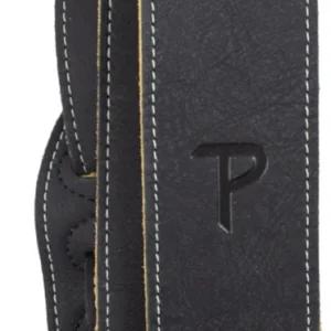 Acheter En Ligne Perri‘s Leathers Ltd 2‘‘ Garment Leather Guitar Strap - Black Ink