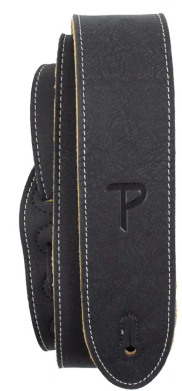 Acheter En Ligne Perri‘s Leathers Ltd 2‘‘ Garment Leather Guitar Strap - Black Ink