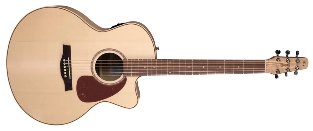 Top Vente Seagull Guitars Performer CW Mini-Jumbo Spruce/Flame Maple Acoustic/Electric Guitar with Gigbag