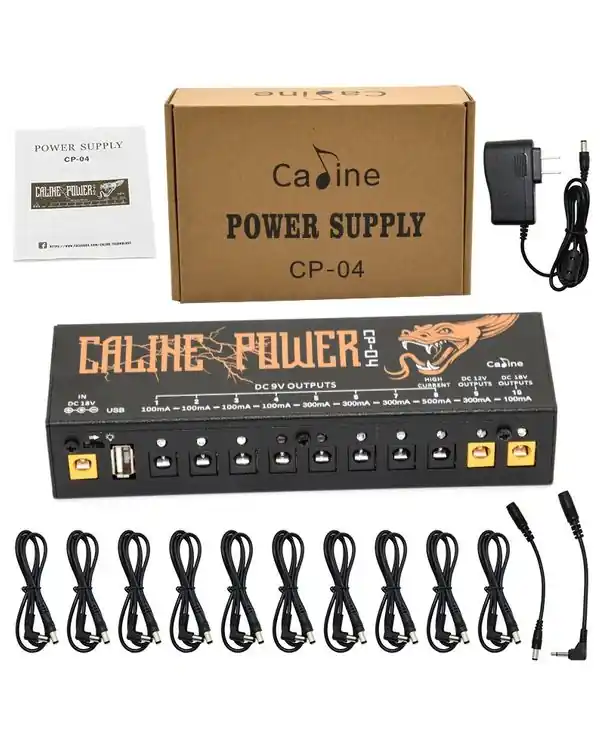 CALINE CP-04 ALIMENTATION DE PÉDALE 10 SORTIES + 1 PORT USB Produit De Marque