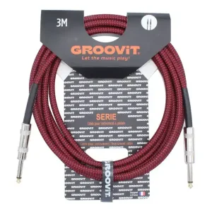 Prix Choc GROOVIT CABLE JACK MONO / JACK MONO TRESSÉ ROUGE - 3m