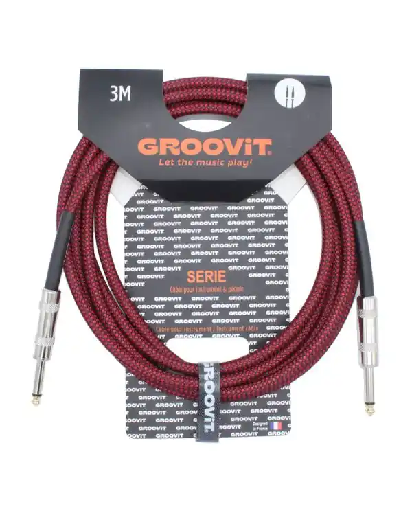 Prix Choc GROOVIT CABLE JACK MONO / JACK MONO TRESSÉ ROUGE - 3m