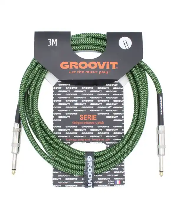 Prix Promo GROOVIT CABLE JACK MONO / JACK MONO TRESSÉ VERT - 3m