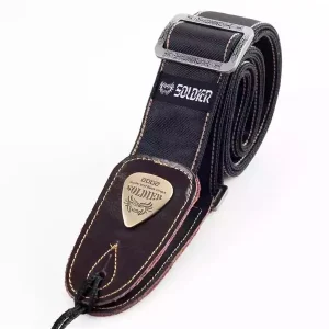 SOLDIER 131002 COURROIE GUITARE LUXE JEAN TISSÉ NOIR Produit De Marque