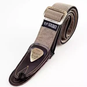 Authentique SOLDIER 131005 COURROIE GUITARE LUXE JEAN TISSÉ BEIGE
