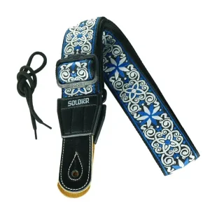 Seulement Aujourd'hui SOLDIER 134A COURROIE GUITARE JACQUARD COTON TISSÉ BLEU