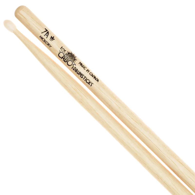 Los Cabos Drumsticks White Hickory Nylon-Tipped 7A Drumstick Retour Gratuit