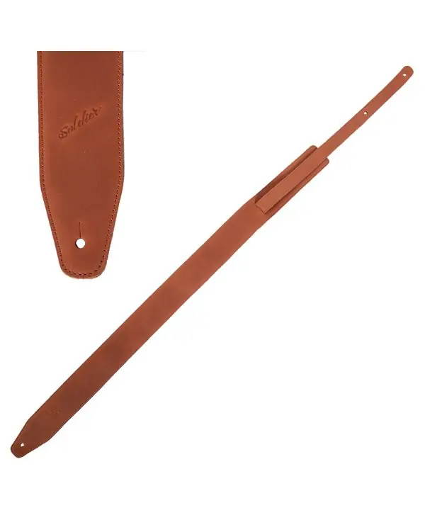 Produit De Marque SOLDIER GL013A COURROIE GUITARE CUIR MARRON CLAIR VINTAGE