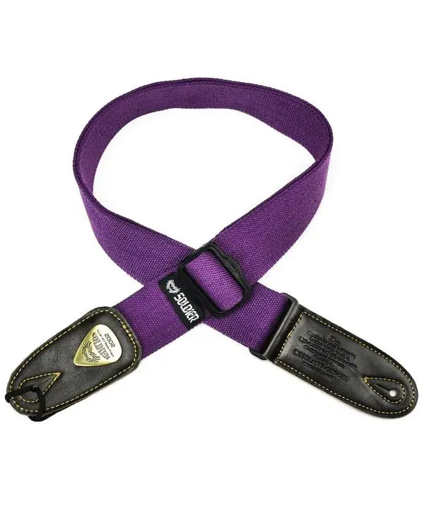 SOLDIER 130302 COURROIE GUITARE COTON TISSÉ MAUVE Super Prix