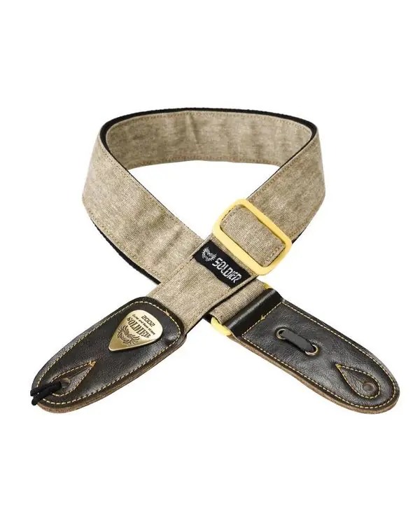 Pas Cher SOLDIER 130703 COURROIE GUITARE PREMIUM JEAN TISSÉ BEIGE