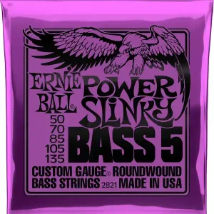 Prix Choc ERNIE BALL 2821 POWER SLINKY JEU BASSE ELECTRIQUE 5 CORDES 50-135