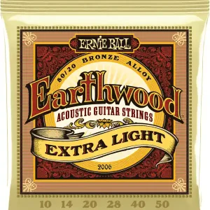 ERNIE BALL 2006 EARTHWOOD 80/20 BRONZE EXTRA LIGHT JEU FOLK 10-50 Réduction