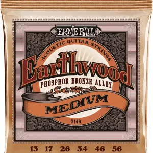 Quantité Limitée ERNIE BALL 2144 EARTHWOOD PHOSPHORE BRONZE MEDIUM JEU FOLK 13-56