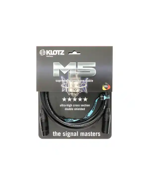 KLOTZ M5KBFM050 CABLE XLR MALE/XLR FEMELLE 5m Haute Qualité
